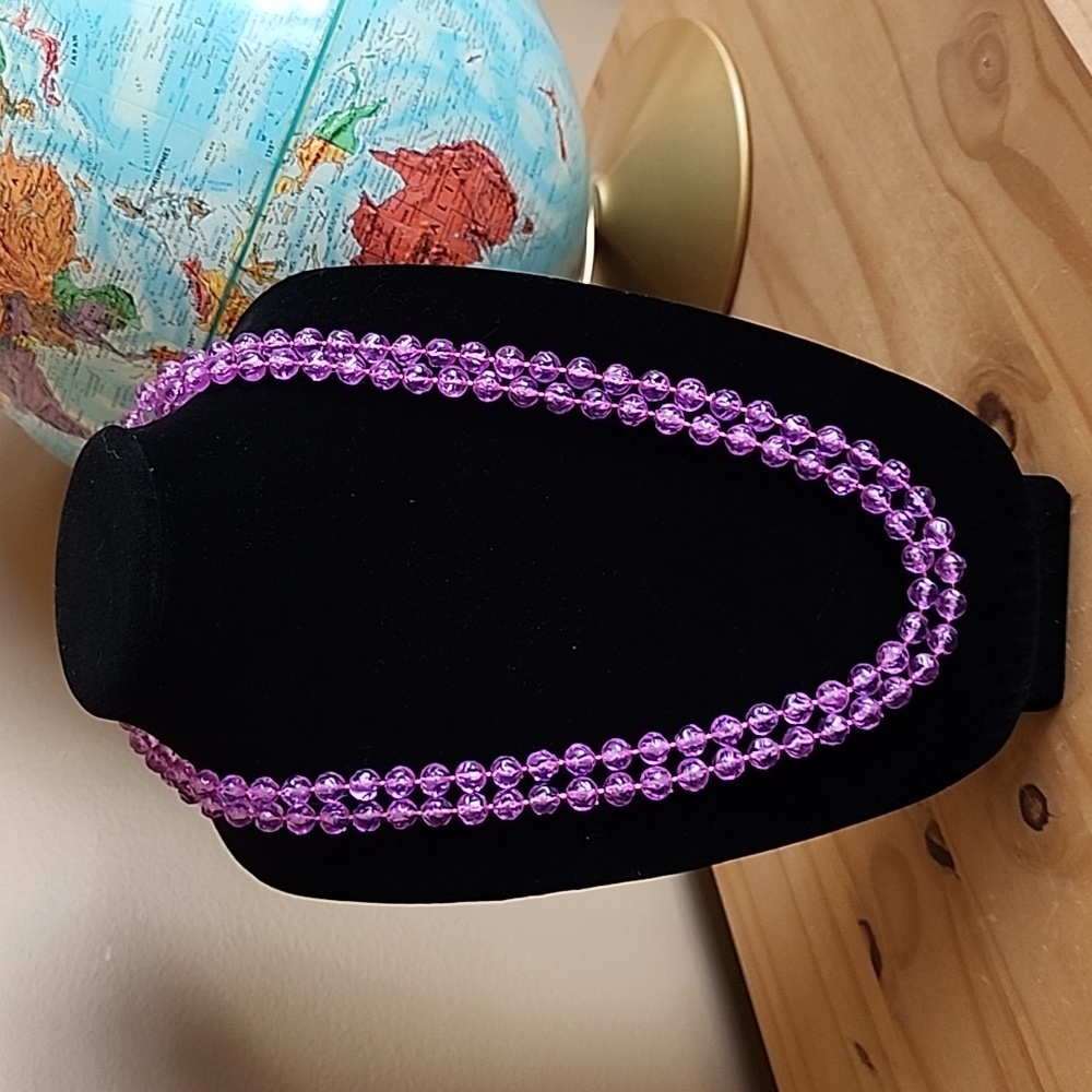 Purple beaded fashion necklace